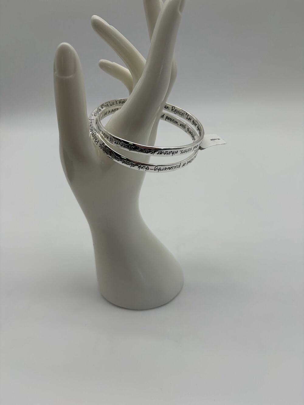 Bible Verse Bracelet Philippians 4:4-8 Silver Plated Rejoice In The Lord NWT